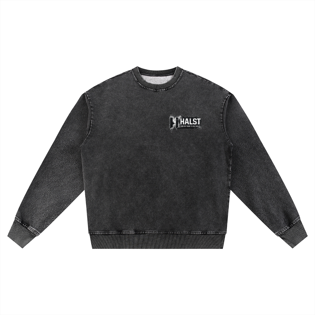 HALST Underground Snow Wash Oversized Crewneck Sweatshirt